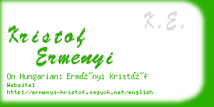 kristof ermenyi business card